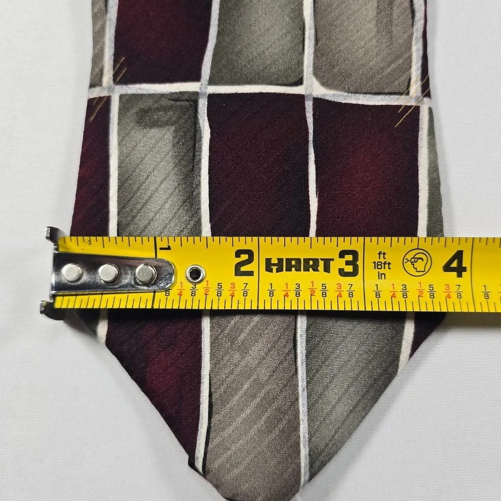 Arrow‎ Men's Silk Tie Lot of 2 Burgundy Gray Brown Geometric NWT